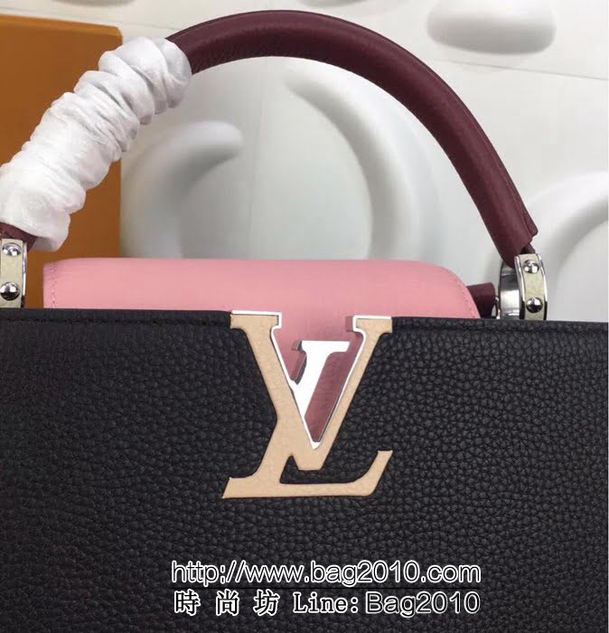 路易威登LV頂級原單 M94517黑配粉 經典Capucines BB手袋 YDH1678